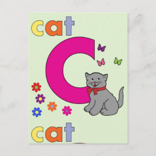 Cat Letter C Briefkaart