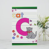 Cat Letter C Briefpapier (Staand voorkant)