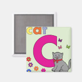 Cat Letter C Magneet (Voorkant / Achterkant)