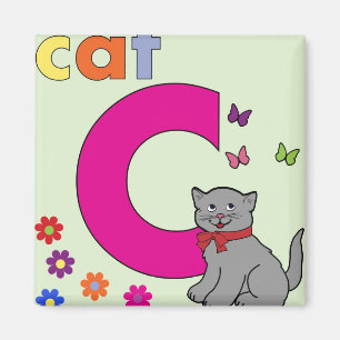 Cat Letter C Magneet