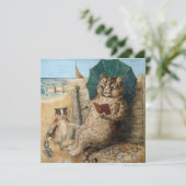 Cat Lezen van een boek van Louis Wain Hartelijk da Bedankkaart (Staand voorkant)