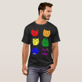 Cat LGBT Flag Gay Pride Transgender Rainbow Lesbia T-shirt (Voorkant volledig)