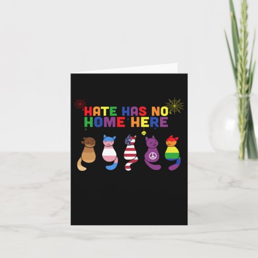 Cat LHBT Hate heeft geen thuis hier Sticker Kaart (Voorkant)