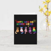 Cat LHBT Hate heeft geen thuis hier Sticker Kaart (Gele Bloem)