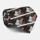 Cat licking Dog Stropdas (Opgerold)