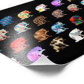 Cat Licking Pattern Foto Afdruk (Hoek)