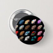 Cat Licking Pattern Ronde Button 5,7 Cm (Voorkant /achterkant)