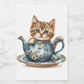 Cat Lid Jar Voedselcontainer Etiket (Enkel label)