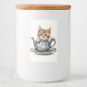 Cat Lid Jar Voedselcontainer Etiket (Voorkant)