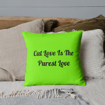 Cat Liefde Puurste Personaliseer Schattigee Funny  Kussen<br><div class="desc">Verfraai uw interieur met het "Cat Love Purest Gepersonaliseerde Schattigee Funny Quote Bright Limoen Sierkussen." Perfect voor kattenliefhebbers, dit charmante kussen brengt humor en warmte naar elke ruimte. Gezellig en stijlvol, het is een must-have voor elke katachtige fan. Bestel nu! Gebruik de ontwerptool om uw stijl nauwkeurig te personaliseren. Neem...</div>