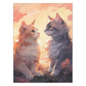 Cat Liefde Romance Waterverf Whispers Tafelkleed (Voorkant)