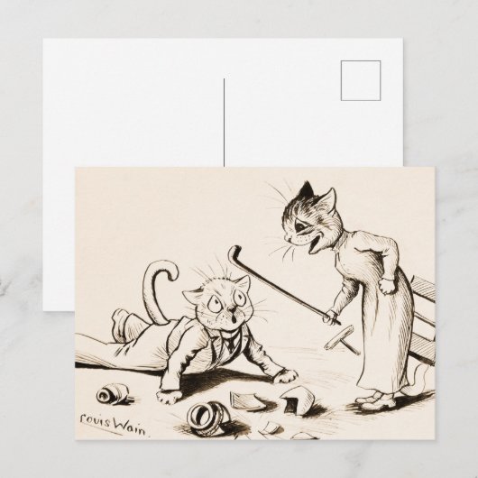 Cat Life by Louis Wain Briefkaart (Voorkant / Achterkant)