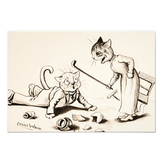 Cat Life by Louis Wain Foto Afdruk (Voorkant)