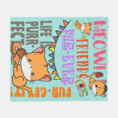 Cat Life Cat Theme Feline Kat Fleece Blanket Deken (Voorkant (Horizontaal))