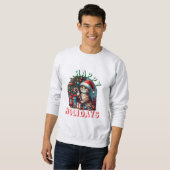 Cat Lights Kerstmis dier huisdier sweatshirts Trui (Voorkant volledig)