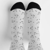 Cat Line Art Pattern Sock by AuthentiKids Sokken (Top)