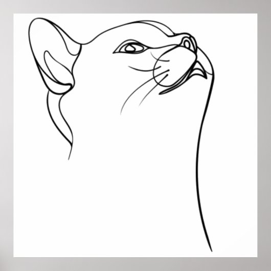 Cat Line Art Poster (Voorkant)