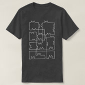 Cat Lines Geometrisch kubisme zwart en wit door To T-shirt (Design voorkant)