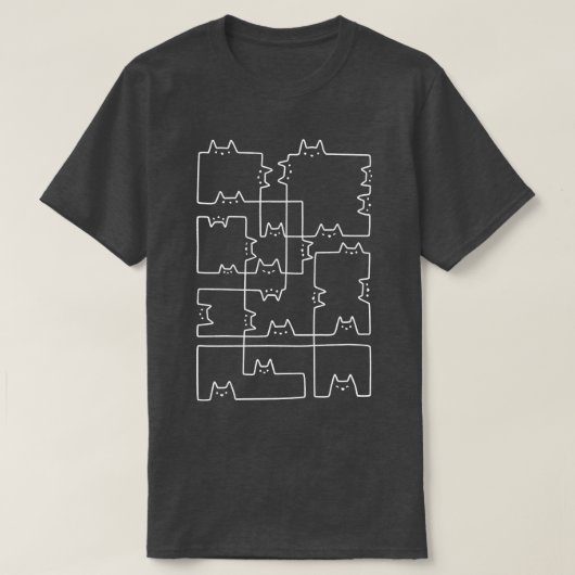Cat Lines Geometrisch kubisme zwart en wit door To T-shirt (Design voorkant)
