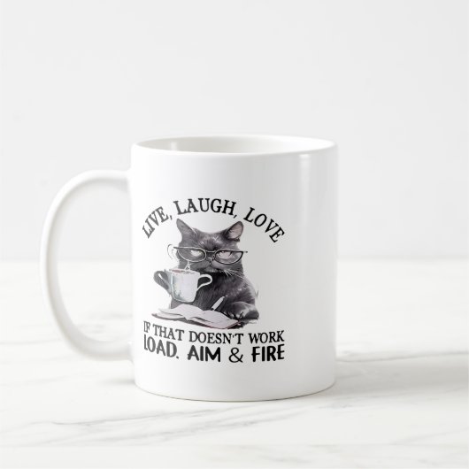Cat Live Lach Liefde Als Dat Niet Werkt Load Doel Koffiemok (Links)