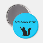 Cat Live Love Purr Magneet (Voorkant / Achterkant)