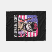 Cat Lives Fleece Deken (Voorkant (Horizontaal))