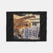 Cat Lives Fleece Deken (Voorkant (Horizontaal))