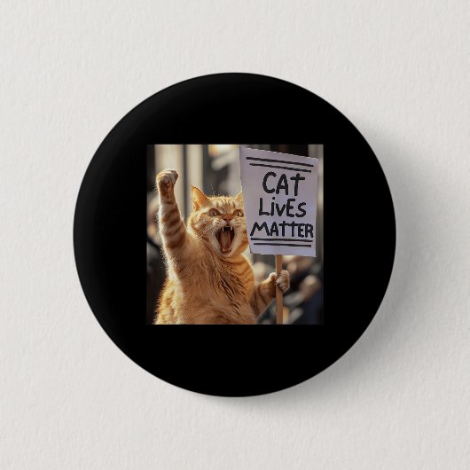 Cat Lives Ronde Button 5,7 Cm (Voorkant)