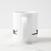 Cat Loaf Position Silhouette Minimalist Mug Grote Koffiekop (Achterkant)