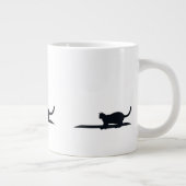 Cat Loaf Position Silhouette Minimalist Mug Grote Koffiekop (Rechts)