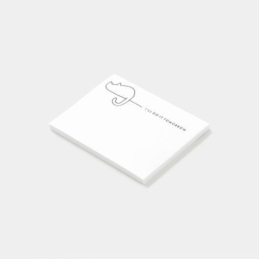 Cat Loaf Sketch Procrastinator-laptop Post-it® Notes (Schuin)