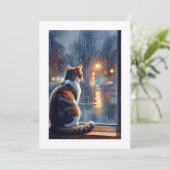 cat looks the rain kaart (Staand voorkant)