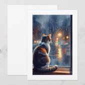 cat looks the rain kaart (Voorkant / Achterkant)