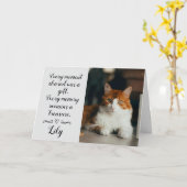 Cat Loss Sympathy Card Personalized Photo Pet Name Kaart (Gele Bloem)