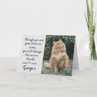 Cat Loss Sympathy Card Personalized Photo Pet Name Kaart