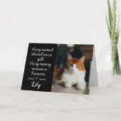 Cat Loss Sympathy Card Personalized Photo Pet Name Kaart (Voorkant)