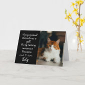 Cat Loss Sympathy Card Personalized Photo Pet Name Kaart (Gele Bloem)
