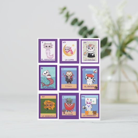 Cat Lottería Briefkaart (Staand voorkant)