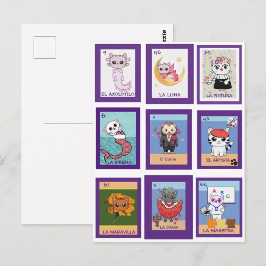 Cat Lottería Briefkaart (Voorkant / Achterkant)