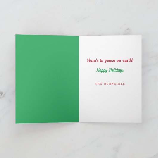 Cat Loudly Singing "Silent Night" Christmas Kaart (Binnen)