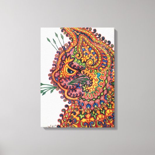 Cat, Louis Wain Canvas Afdruk (Voorkant)