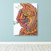 Cat, Louis Wain Canvas Afdruk (Insitu (Houten vloer))
