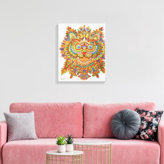 Cat, Louis Wain Canvas Afdruk (Insitu (Woonkamer))