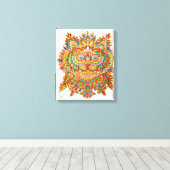 Cat, Louis Wain Canvas Afdruk (Insitu (Houten vloer))