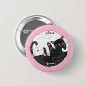 Cat Love Buttonnen Ronde Button 5,7 Cm (Voorkant /achterkant)
