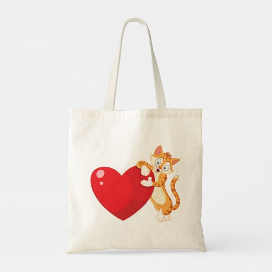 Cat Love Canvas tas (Achterkant)