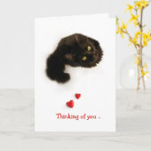 Cat Love Denking You Card Kaart (Gele Bloem)