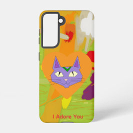 Cat Love Heart Samsung Galaxy Phone Case Samsung Galaxy Hoesje