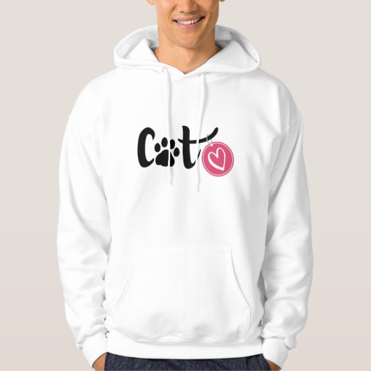 Cat Love Hoodie – Schattige en minimalistisch desi (Voorkant)