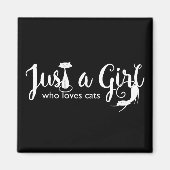 Cat Love Just a Girl Kat Magnet (Voorkant)